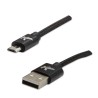 Logo USB kabel (2.0), USB A M - microUSB (M), 1m, 480 Mb/s, 5V/2A, czarny, box, oplot nylonowy, aluminiowa osłona złącza, EOL