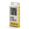 Logo USB kabel (2.0), USB A M - microUSB (M), 2m, 480 Mb/s, 5V/1A, niebieski, box, oplot nylonowy, aluminiowa osłona złącza, EOL