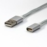 USB kabel (2.0), USB A M - magnetyczna końcówka, 1m, srebrny, EOL