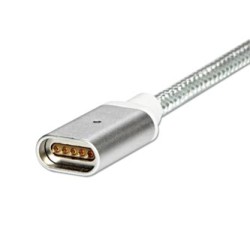 USB kabel (2.0), USB A M - magnetyczna końcówka, 1m, srebrny, EOL