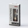Logo USB kabel (2.0), USB A M - Apple Lightning M, 1m, certyfikat MFi, złoty, box, oplot nylonowy, aluminiowa osłona złącza, EOL
