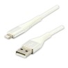 Logo USB kabel (2.0), USB A M - Apple Lightning M, 2m, certyfikat MFi, biały, box, oplot nylonowy, aluminiowa osłona złącza, EOL