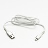 Logo USB kabel (2.0), USB A M - Apple Lightning M, 2m, certyfikat MFi, biały, box, oplot nylonowy, aluminiowa osłona złącza, EOL