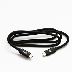 Logo USB kabel (3.2 gen 1), USB C (M) - USB C (M), 2m, 5 Gb/s, 5V/3A, czarny, box, oplot nylonowy, aluminiowa osłona złącza, EOL