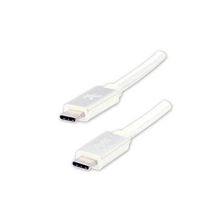 Logo USB kabel (3.2 gen 1), USB C (M) - USB C (M), 2m, 5 Gb/s, 5V/3A, biały, box, oplot nylonowy, aluminiowa osłona złącza, EOL