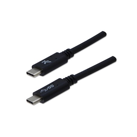 USB kabel (3.2 gen 1), USB C (M) - USB C (M), 1m, 5 Gb/s, 5V/3A, czarny, EOL