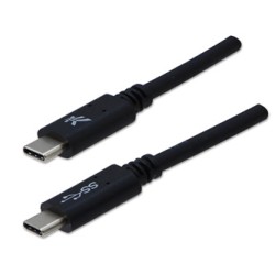 Logo USB kabel (3.2 gen 1), USB C (M) - USB C (M), 1m, 5 Gb/s, 5V/3A, czarny, blister, EOL