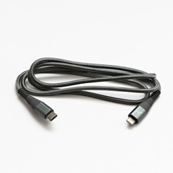 Logo USB kabel (2.0), USB C (M) - Apple Lightning M, 1m, certyfikat MFi, srebrny, box, oplot nylonowy, aluminiowa osłona złącza,