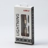 Logo USB kabel (2.0), USB C (M) - Apple Lightning M, 1m, certyfikat MFi, złoty, box, oplot nylonowy, aluminiowa osłona złącza, E