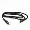 Logo USB kabel (2.0), USB C (M) - Apple Lightning M, 2m, certyfikat MFi, czarny, box, oplot nylonowy, aluminiowa osłona złącza, 