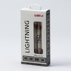 Logo USB kabel (2.0), USB C (M) - Apple Lightning M, 2m, certyfikat MFi, złoty, box, oplot nylonowy, aluminiowa osłona złącza, E