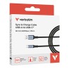 Verbatim USB kabel USB A M - USB C (M), 18W, 1.2m, czarny, box, 31843