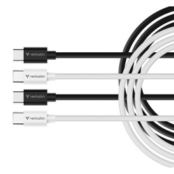 Verbatim USB kabel USB C (M) - USB C (M), 60W, 1m, czarno-biały, box, 32391