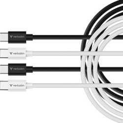 Verbatim USB kabel USB C (M) - USB C (M), 60W, 1m, czarno-biały, box, 32391