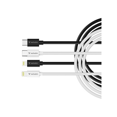 Verbatim USB kabel USB C (M) - Apple Lightning M, 27W, 1m, czarno-biały, box, 32392