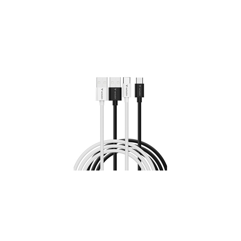 Verbatim USB kabel USB A M - USB C (M), 18W, 1m, czarno-biały, box, 32393