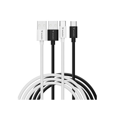 Verbatim USB kabel USB A M - USB C (M), 18W, 1m, czarno-biały, box, 32393
