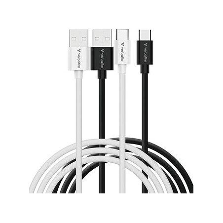 Verbatim USB kabel USB A M - USB C (M), 18W, 1m, czarno-biały, box, 32393