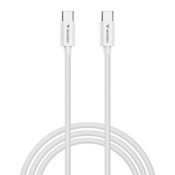 Verbatim USB kabel USB C (M) - USB C (M), 100W, 3m, biała, box, 32409