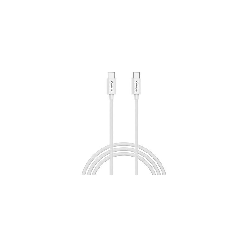 Verbatim USB kabel USB C (M) - USB C (M), 100W, 3m, biała, box, 32409