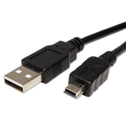 Logo USB kabel (2.0), USB A M - miniUSB (M), 1m, czarny, blister, EOL