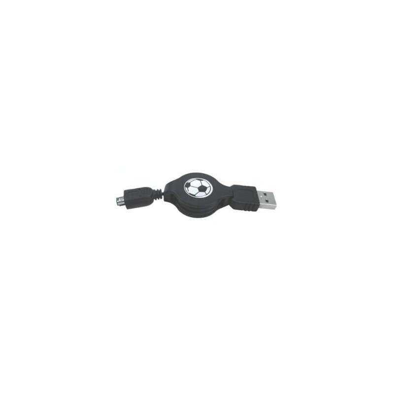 Logo USB kabel (1.1), USB A M - 4-pin M, 0.7m, nawijany, czarny, HIROSE, EOL