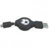 Logo USB kabel (1.1), USB A M - 4-pin M, 0.7m, nawijany, czarny, HIROSE, EOL