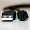 Logo USB kabel (1.1), USB A M - 4-pin M, 0.7m, nawijany, czarny, HIROSE, EOL
