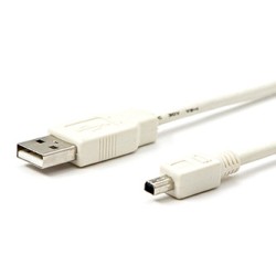 Logo USB kabel (2.0), USB A M - 4-pin M, 1.8m, biały, blister, MITSUMI