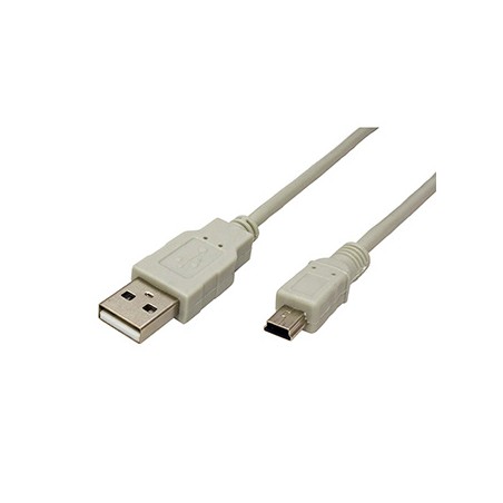 Logo USB kabel (2.0), USB A M - miniUSB (M), 1.8m, szary, 5-pack, cena za 1 szt, EOL