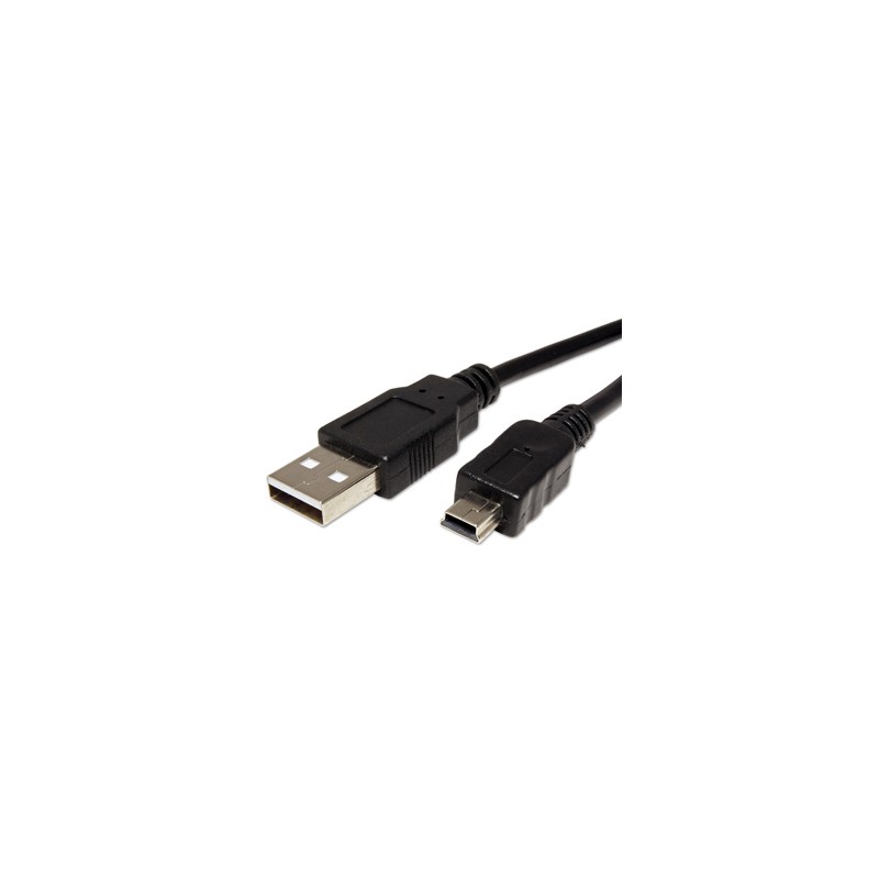 Logo USB kabel (2.0), USB A M - miniUSB (M), 1.8m, czarny, cena za 1 szt.