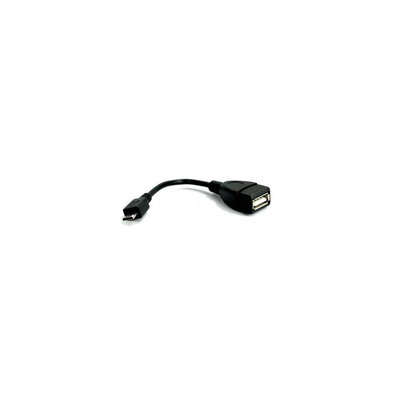 Logo USB kabel (2.0), microUSB (M) - USB A F, 0.15m, OTG, czarny