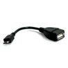 Logo USB kabel (2.0), microUSB (M) - USB A F, 0.15m, OTG, czarny