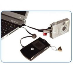 Logo USB kabel (2.0), USB A M - microUSB (M), 0.3m, czarny, smycz na nadgarstek, EOL