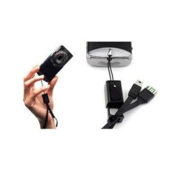 Logo USB kabel (2.0), USB A M - microUSB (M), 0.3m, czarny, smycz na nadgarstek, EOL