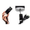 Logo USB kabel (2.0), USB A M - microUSB (M), 0.3m, czarny, blister, smycz na nadgarstek, EOL
