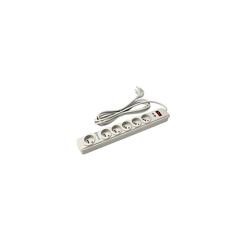 Powerton ENERGY PLUGIX, 3m, 6 gniazdek, biała, LED indikace, EOL