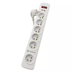 Powerton ENERGY PLUGIX, 3m, 6 gniazdek, biała, LED indikace, EOL