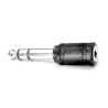 Audio redukcja, Jack (6.3mm) M - Jack (3,5mm) F, stereo, czarna