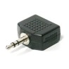 Audio rozgałęziacz, Jack (3,5mm) M - 2x Jack (3.5mm) F, stereo, czarna, EOL
