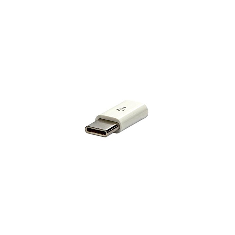 USB redukcja, (2.0), USB C (M) - microUSB (F), biała