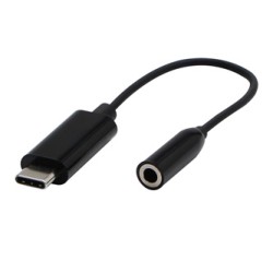 USB/Audio adapter, USB C (M) - Jack (3,5mm) F, stereo, czarna, Logo blister, EOL