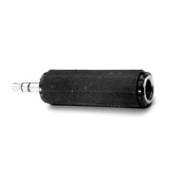 Audio redukcja, Jack (3,5mm) M - Jack (6.3mm) F, stereo, czarna, Logo, EOL