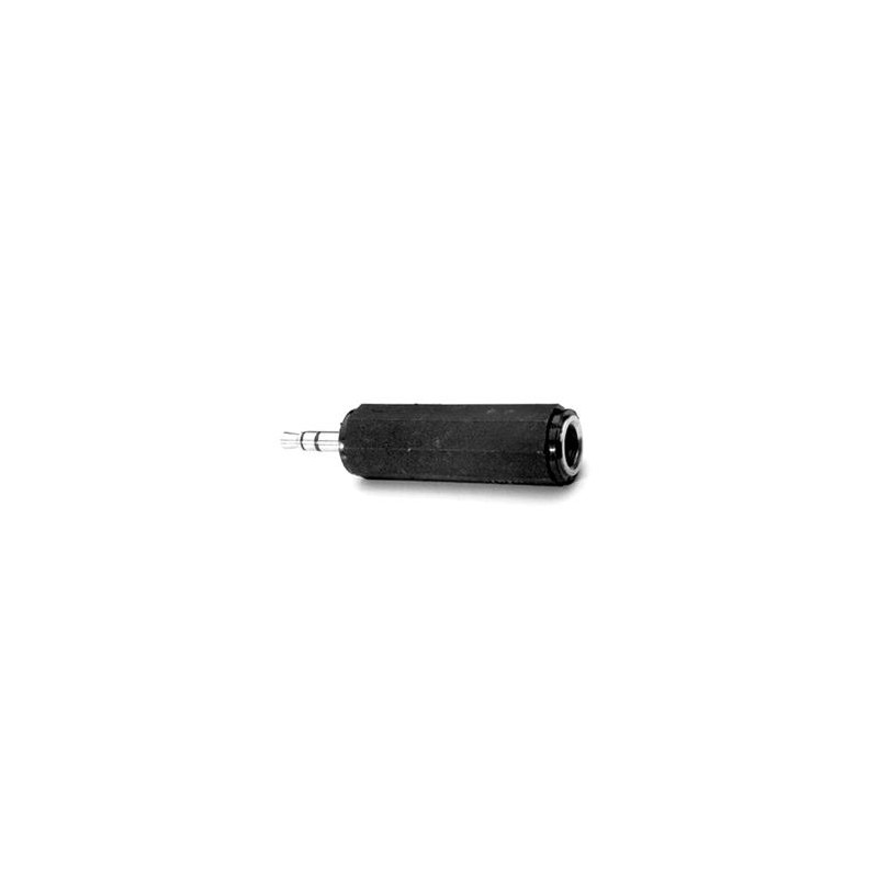 Audio redukcja, Jack (3,5mm) M - Jack (6.3mm) F, stereo, czarna, Logo blister, EOL