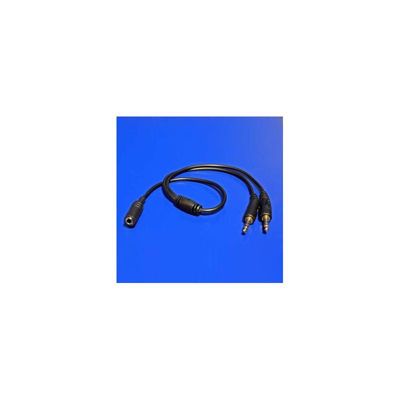 Audio rozgałęziacz, Jack (3,5mm) F - 2x Jack (3.5mm) M, stereo, czarna, EOL