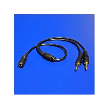 Audio rozgałęziacz, Jack (3,5mm) F - 2x Jack (3.5mm) M, stereo, czarna, EOL