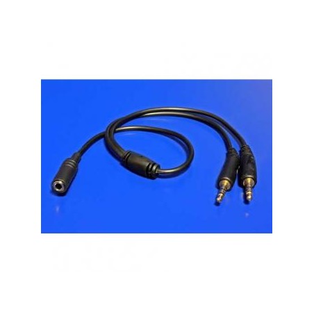 Audio rozgałęziacz, Jack (3,5mm) F - 2x Jack (3.5mm) M, stereo, czarna, Logo, EOL