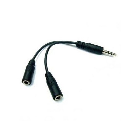 Audio rozgałęziacz, Jack (3,5mm) M - 2x Jack (3.5mm) F, 0.2 m, stereo, czarna, Logo przewodowa, EOL
