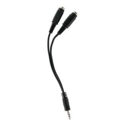 Audio rozgałęziacz, Jack (3,5mm) M - 2x Jack (3.5mm) F, 0.2 m, stereo, czarna, Logo przewodowa, EOL