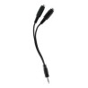 Audio rozgałęziacz, Jack (3,5mm) M - 2x Jack (3.5mm) F, 0.2 m, stereo, czarna, Logo przewodowa, EOL